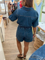 Dark Denim Top & Skort Set