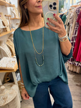 Hunter Green Dolman Sleeves Top
