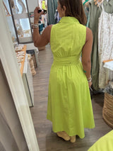 Lime Tie Waist Dress