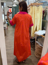 Orange & Magenta Printed Dress