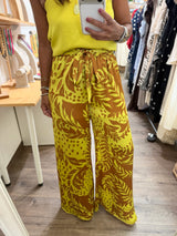 Chartreuse Strapless Asymmetrical Top & Pant Set