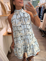 Light Blue Embroidered Dress