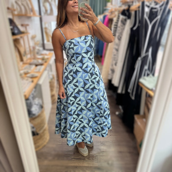 Denim Mix Print Dress