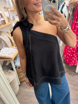 Black One Shoulder Top