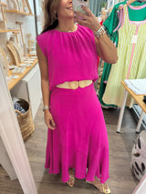 Magenta Top & Skirt Set