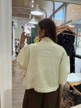 Ivory Poncho-Style Jean Jacket