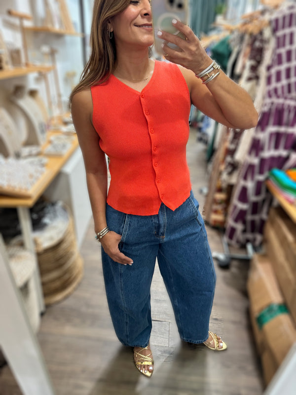 Red Orange Vest/Top