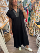 Black  Neck Detail Dress