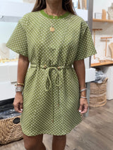 Olive Tiny Dots Dress