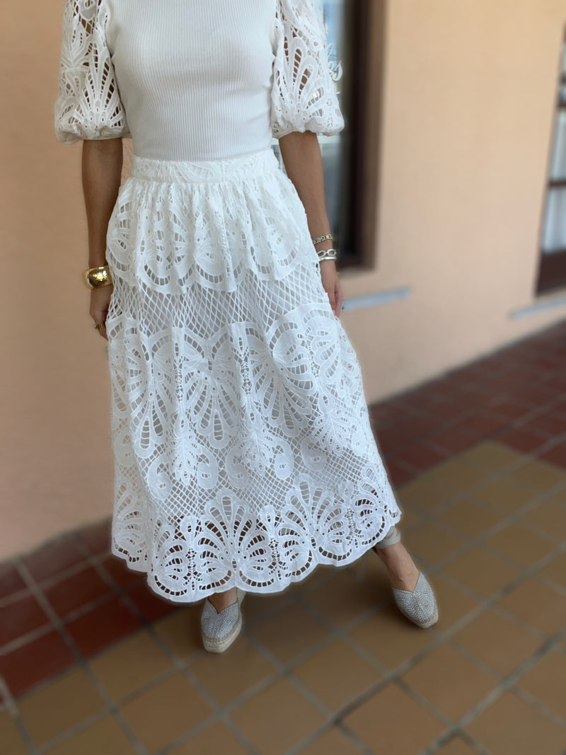 White Lace Skirt