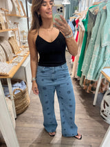 Embroidered Detail Jeans