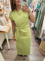 Matcha Green Front Knot Dress
