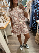 Animal Print Top & Shorts Set