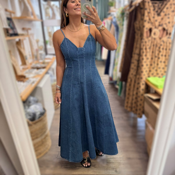 Dark Denim Midi Dress