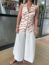 Zebra Print Halter Vest Top