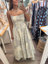 Bandana Print Smocked Dress