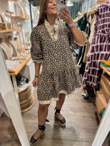 Animal Print Drop Waist Dress