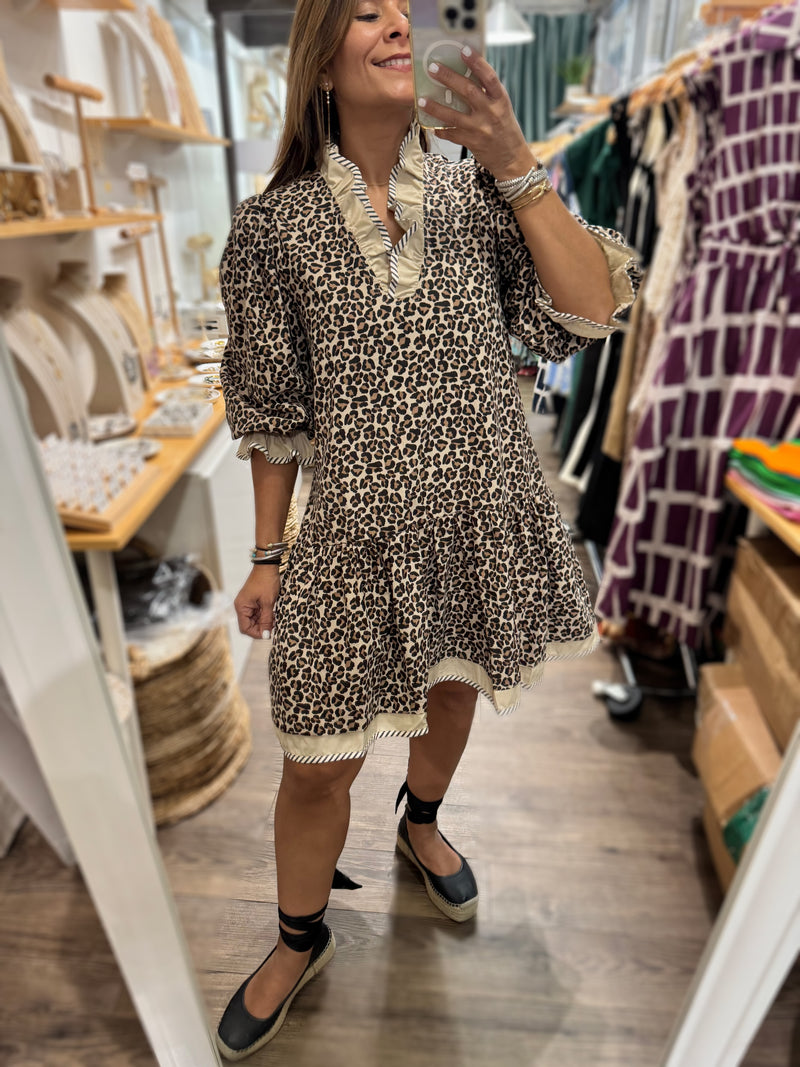 Animal Print Drop Waist Dress