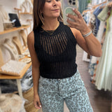 Black Knitted Tank Top