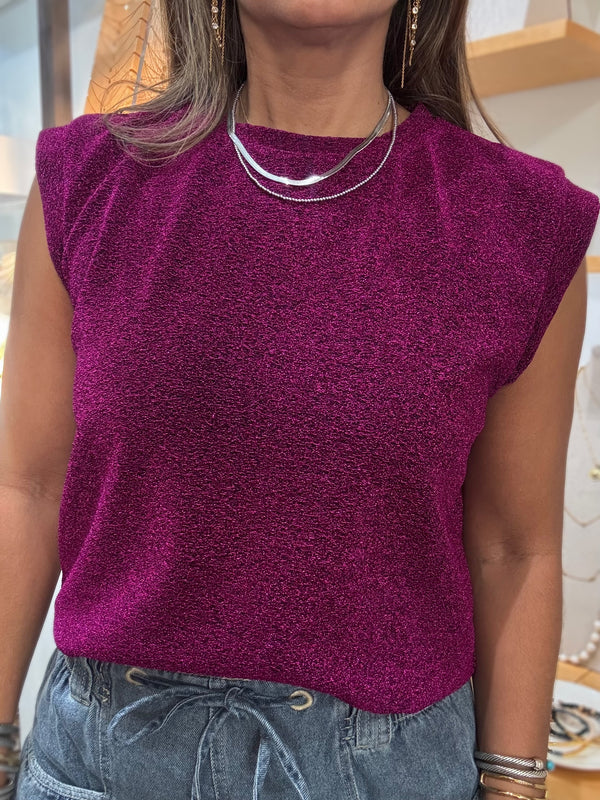 Fuchsia Metallic Top