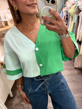 Green & Aqua Top