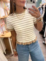 Taupe & Ivory Stripes Top