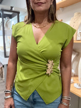 Martini Green Gold Brooch Detail Top