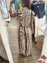 Brown Back Detail Jumpsuit