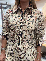 Leopard Print & Lace Top & Shorts Set