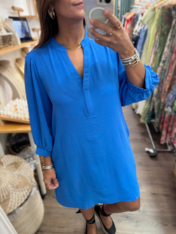 Royal Blue 3/4 Sleeves Dress
