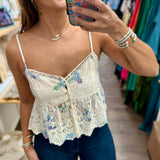 Embroidery Strappy Top
