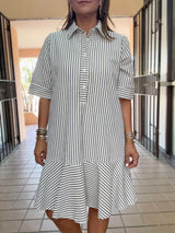 Blue Stripes Drop Waist Dress