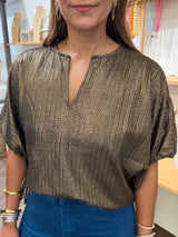 Bronze Metallic Textured Top