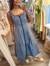 Blue/Brown Stripes Dress