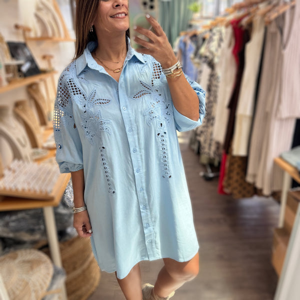 Light Blue Button Down Dress