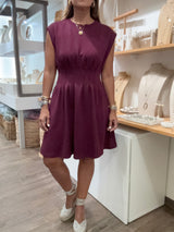Burgundy Cinched Waist Dress