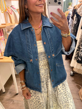 Denim Cape Detail Jacket