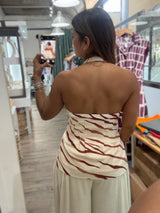 Zebra Print Halter Vest Top