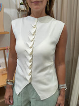 Ivory Front Ruched Top