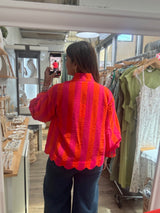 Fuchsia & Orange Stripes Top