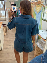 Dark Denim Top & Skort Set
