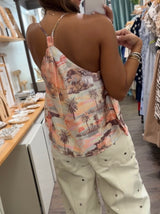 Sunset Print Racerback Cami Top