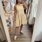 Ivory Contrast Stitch Jumper Dress