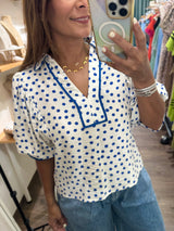 Blue Polka Dots Top
