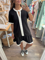 Black & White Drop Waist Dress
