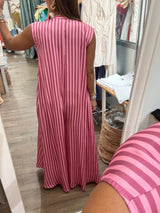 Pink/Fuchsia Stripes Oversized Jumpsuit