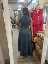Denim Asymmetrical Hem Dress