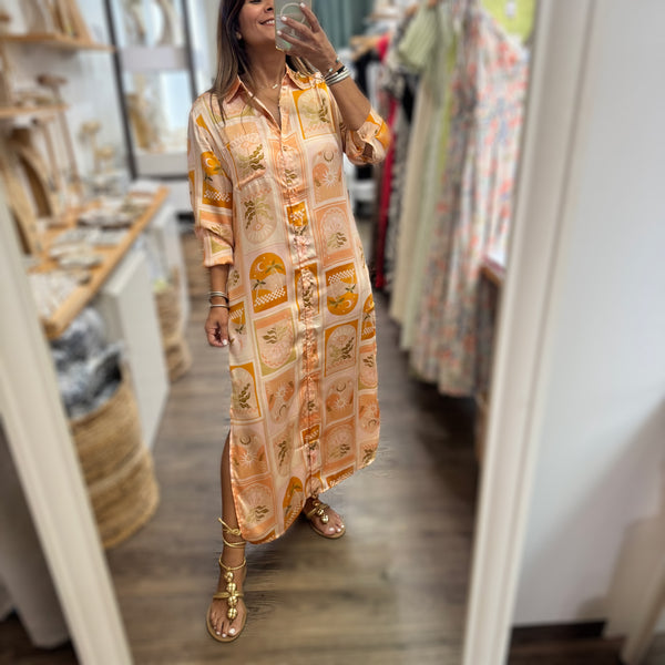 Earth Tone Mix Maxi Dress