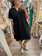 Black Stripes Detail Dress
