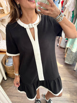 Black & White Drop Waist Dress